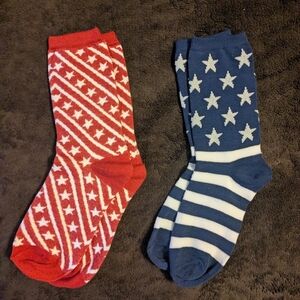 Patriotic Star Patterned Red and Blue Socks